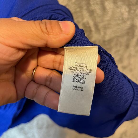 ELIZA J Off The Shoulder Fit & Flare Dress Size Small Blue New - Picture 7 of 7